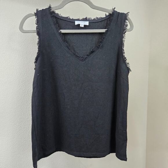 Anthropologie Kaileigh Black Linen Blend Sleeveless Tank Top – Size M - Picture 1 of 8